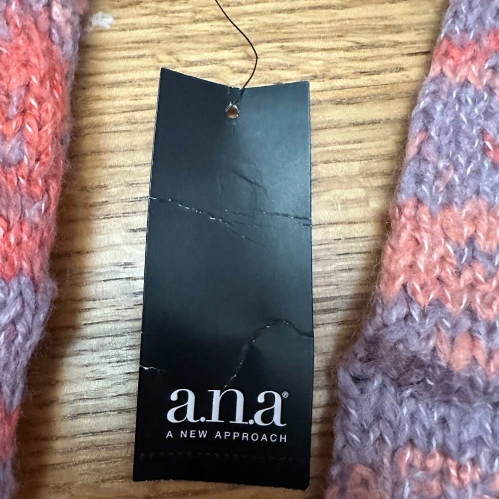 A.N.A NWT mock neck striped pastel pinks knit sweater sz L, 22”p2p - Picture 5 of 9